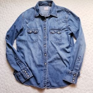 Vintage Levi's 90s shacket shirt jacket snap large